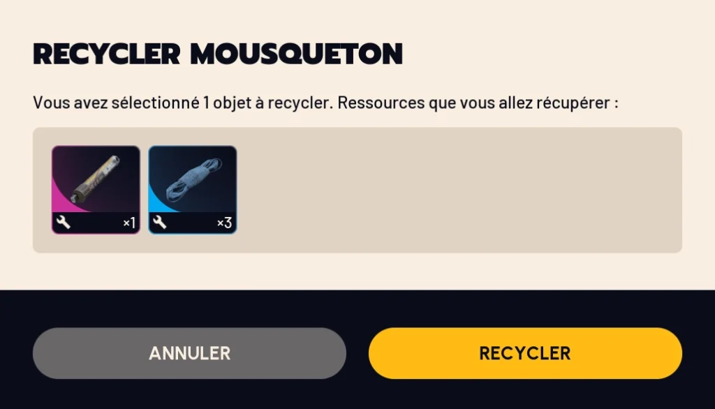 Arc Raiders guide quête hommage Toledo recyclage mousqueton