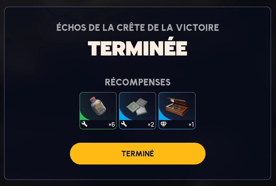 Arc Raiders quete echos crete de la victoire recompenses