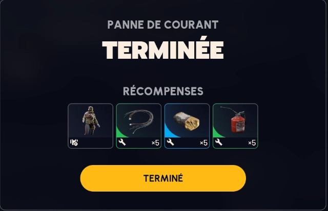 Arc Raiders quete panne de courant recompenses