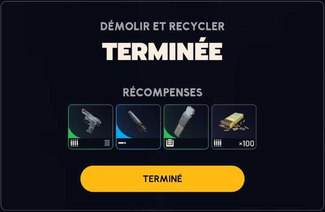 Guide Arc Raiders quete demolir et recycler recompenses