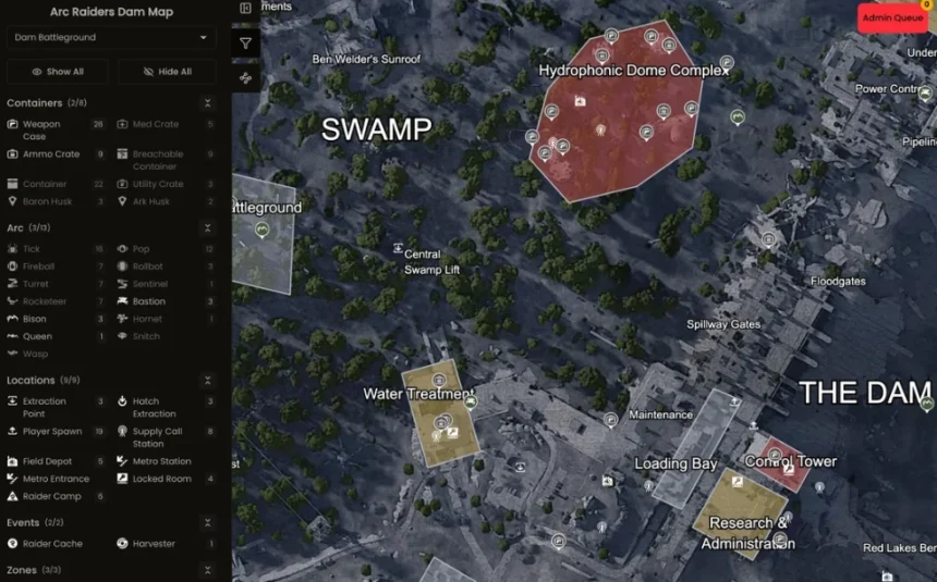 Map interactive Arc Raiders