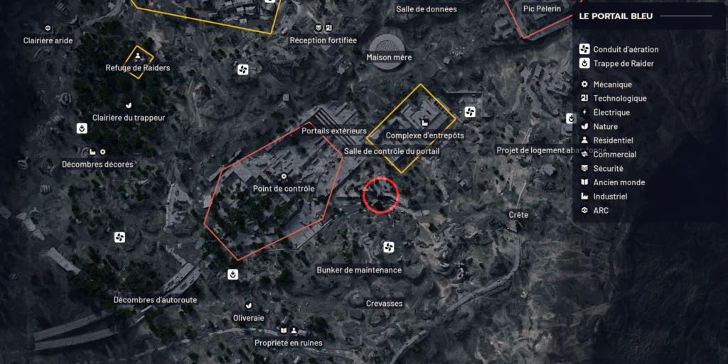 Guide Arc Raiders quête Retour au sommet portail bleu carte