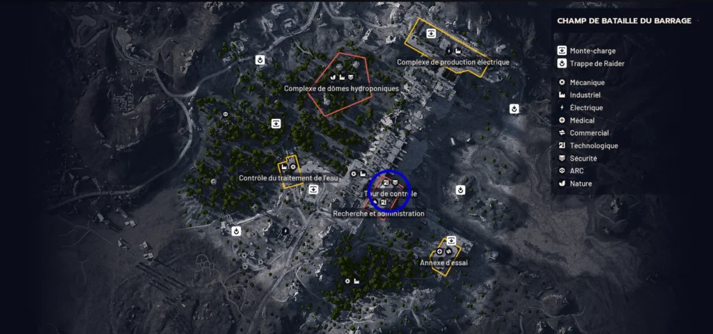 Guide Arc Raiders quete yeux dans le ciel carte barrage
