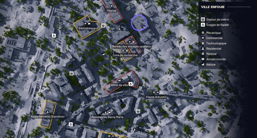 Guide Arc Raiders quete yeux dans le ciel carte ville enfouie